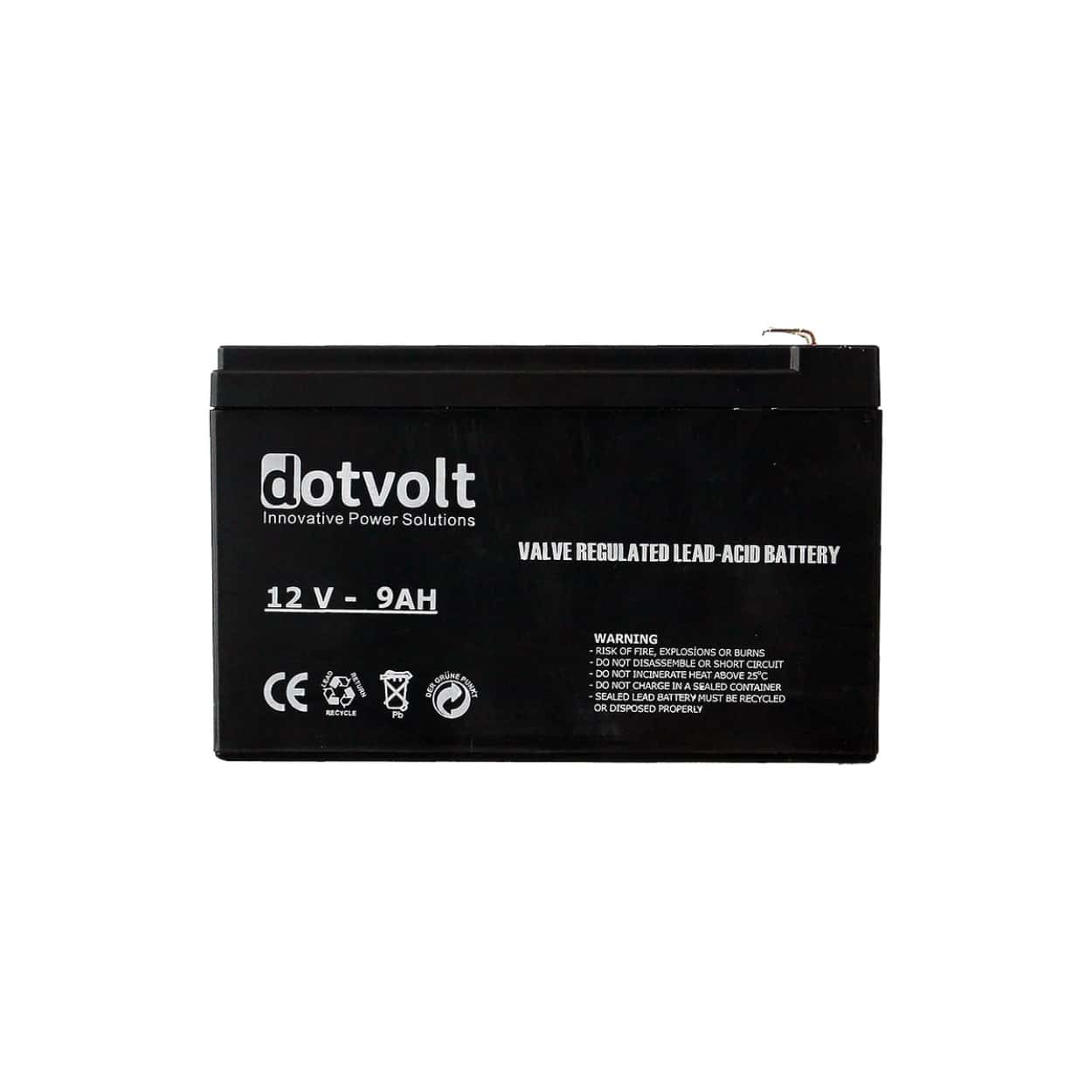 DOTVOLT VOLT DT9-12 12V 9AH Kuru Tip UPS+Güvenlik Aküsü - Görsel 1
