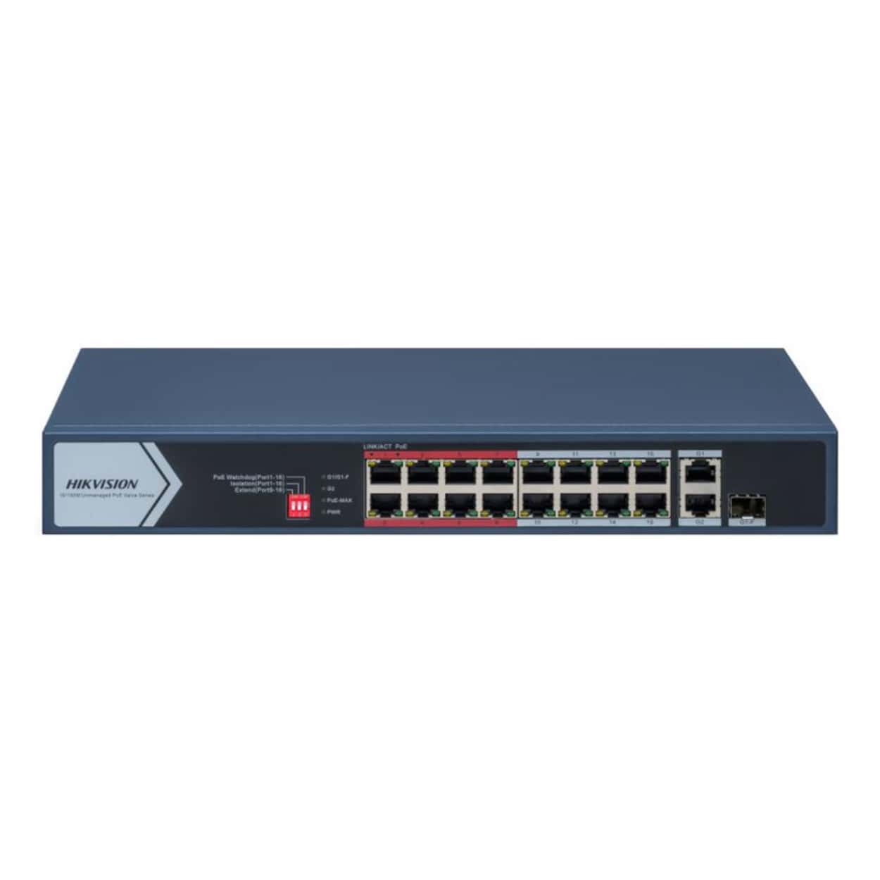 HIKVISION DS-3E0318P-E/M 16FE PoE Port (130W) 1xCombo SFP Switch - Görsel 1