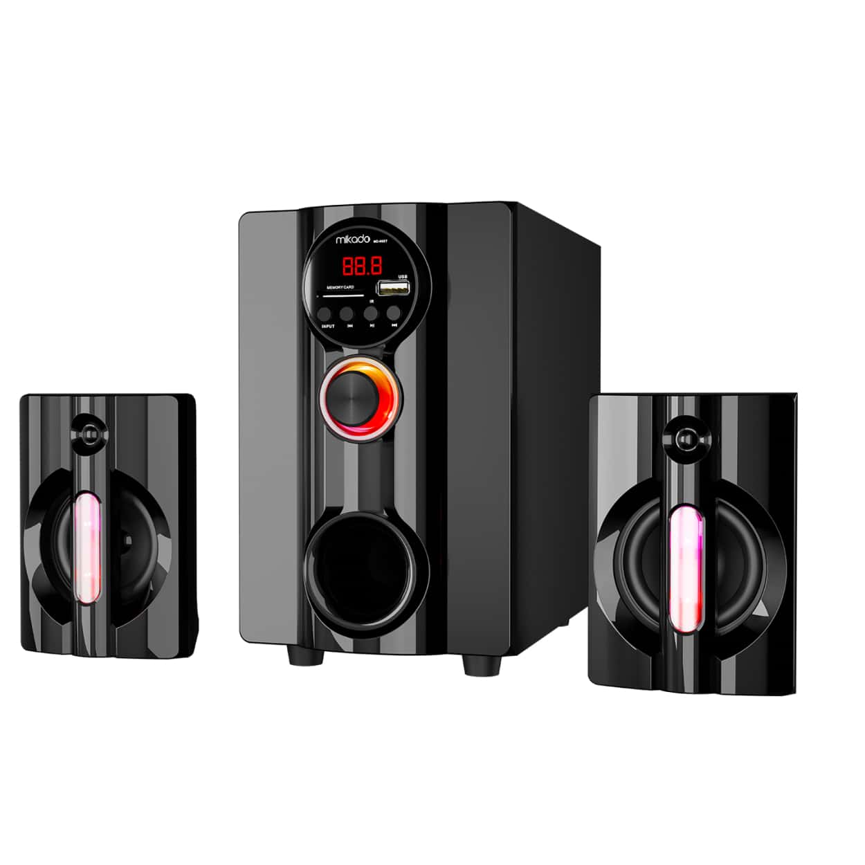 MIKADO MD-95BT 2+1 20W Siyah Multimedya FM/BT/SD/USB Speaker Hoparlör - Görsel 1