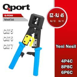QPORT RJ45 - RJ11- RJ12 YENİ NESİL EZ-RJ45 PENSE (Q-PEN6) - Küçük Görsel 1