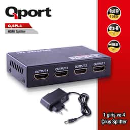 QPORT FULL HD 1 GIRIS 4 CIKIS HDMI SPLITTER (SINYAL COGALTICI) (Q-SPL4) - Küçük Görsel 1