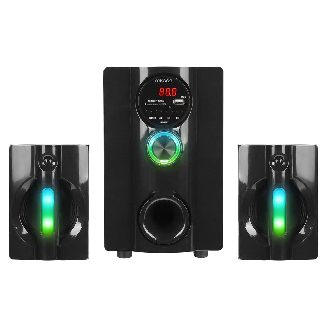 MIKADO MD-95BT 2+1 20W Siyah Multimedya FM/BT/SD/USB Speaker Hoparlör - Görsel 4