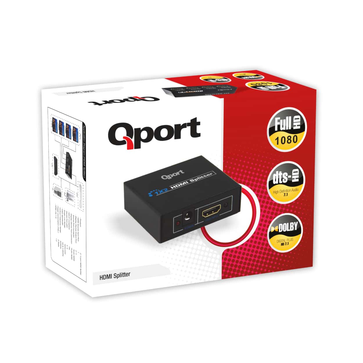 QPORT FULL HD 1 GIRIS 4 CIKIS HDMI SPLITTER (SINYAL COGALTICI) (Q-SPL4) - Görsel 2